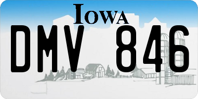 IA license plate DMV846