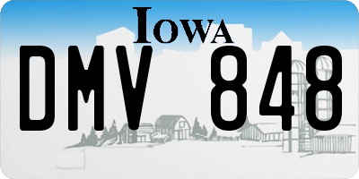 IA license plate DMV848