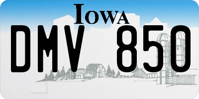 IA license plate DMV850