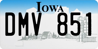 IA license plate DMV851
