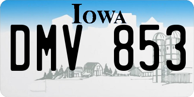 IA license plate DMV853