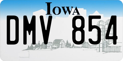 IA license plate DMV854