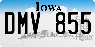 IA license plate DMV855