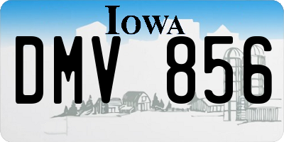 IA license plate DMV856