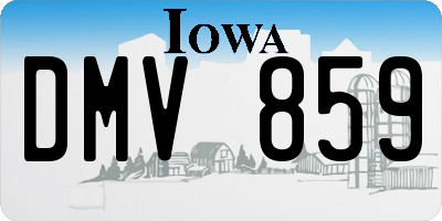IA license plate DMV859