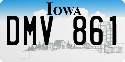 IA license plate DMV861