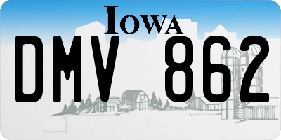 IA license plate DMV862