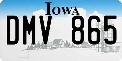 IA license plate DMV865