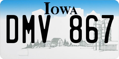 IA license plate DMV867