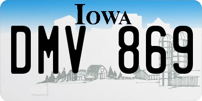 IA license plate DMV869