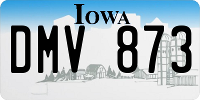 IA license plate DMV873