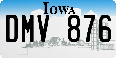 IA license plate DMV876