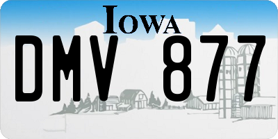 IA license plate DMV877