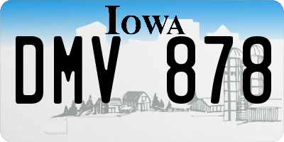 IA license plate DMV878