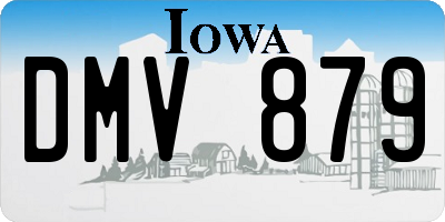 IA license plate DMV879