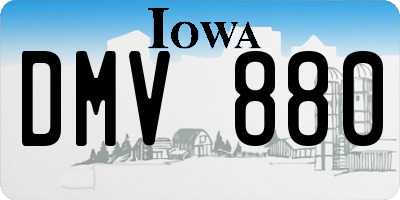 IA license plate DMV880