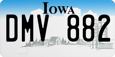 IA license plate DMV882