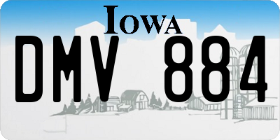 IA license plate DMV884