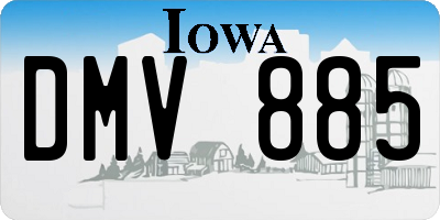 IA license plate DMV885