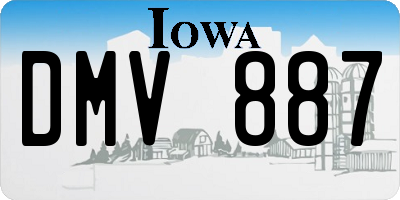 IA license plate DMV887