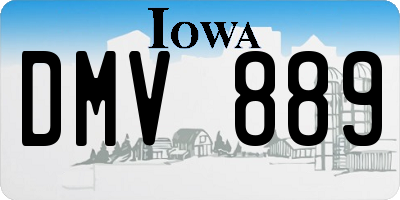 IA license plate DMV889