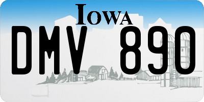 IA license plate DMV890