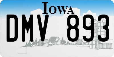 IA license plate DMV893