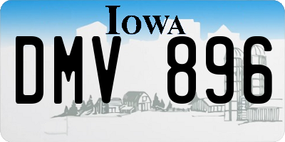 IA license plate DMV896