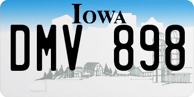 IA license plate DMV898