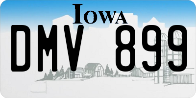IA license plate DMV899