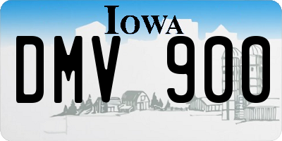 IA license plate DMV900