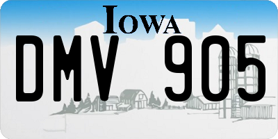 IA license plate DMV905