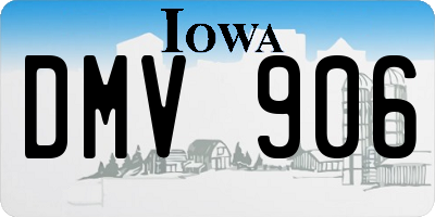 IA license plate DMV906