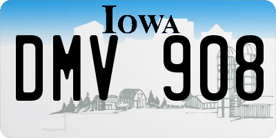 IA license plate DMV908