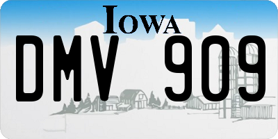 IA license plate DMV909