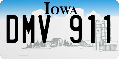 IA license plate DMV911