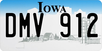 IA license plate DMV912