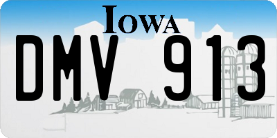 IA license plate DMV913