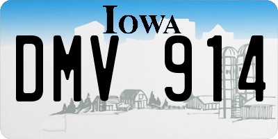 IA license plate DMV914