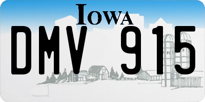 IA license plate DMV915
