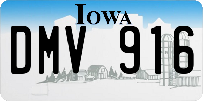 IA license plate DMV916