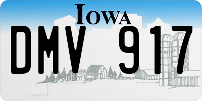 IA license plate DMV917