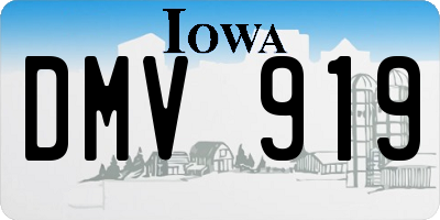 IA license plate DMV919