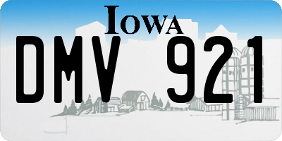 IA license plate DMV921