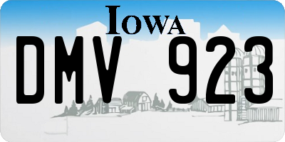 IA license plate DMV923