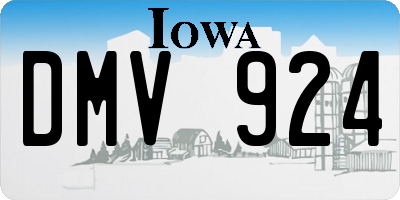 IA license plate DMV924