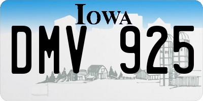 IA license plate DMV925