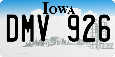 IA license plate DMV926