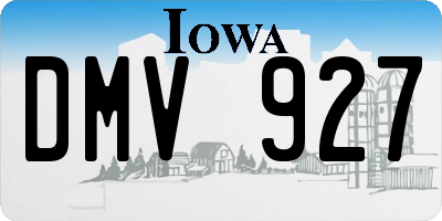 IA license plate DMV927