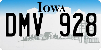 IA license plate DMV928